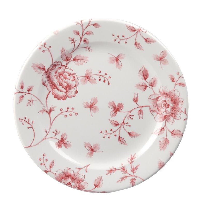 Assiettes plates Churchill Rose Chintz Cranberry 170mm (Lot de 6) - Gastronoble - GF615