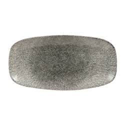 Assiettes oblongues Churchill Studio Prints Raku Quartz Black 298mm (Lot de 12) - Gastronoble - HC775
