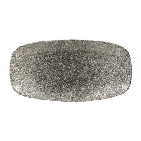 Assiettes oblongues Churchill Studio Prints Raku Quartz Black 298mm (Lot de 12) - Gastronoble - HC775