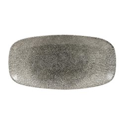 Assiettes oblongues Churchill Studio Prints Raku Quartz Black 355mm (Lot de 6) - Gastronoble - HC776