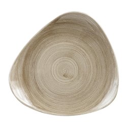 Assiettes triangulaires Churchill Stonecast Patina Antique Taupe 311mm (Lot de 6) - Gastronoble - HC792
