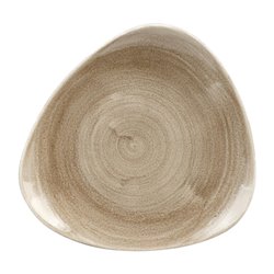Assiettes triangulaires Churchill Stonecast Patina Antique Taupe 229mm (Lot de 12) - Gastronoble - HC793