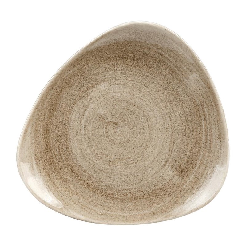 Assiettes triangulaires Churchill Stonecast Patina Antique Taupe 229mm (Lot de 12) - Gastronoble - HC793