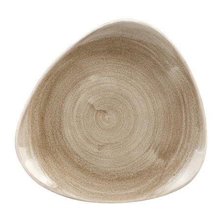 Assiettes triangulaires Churchill Stonecast Patina Antique Taupe 229mm (Lot de 12) - Gastronoble - HC793