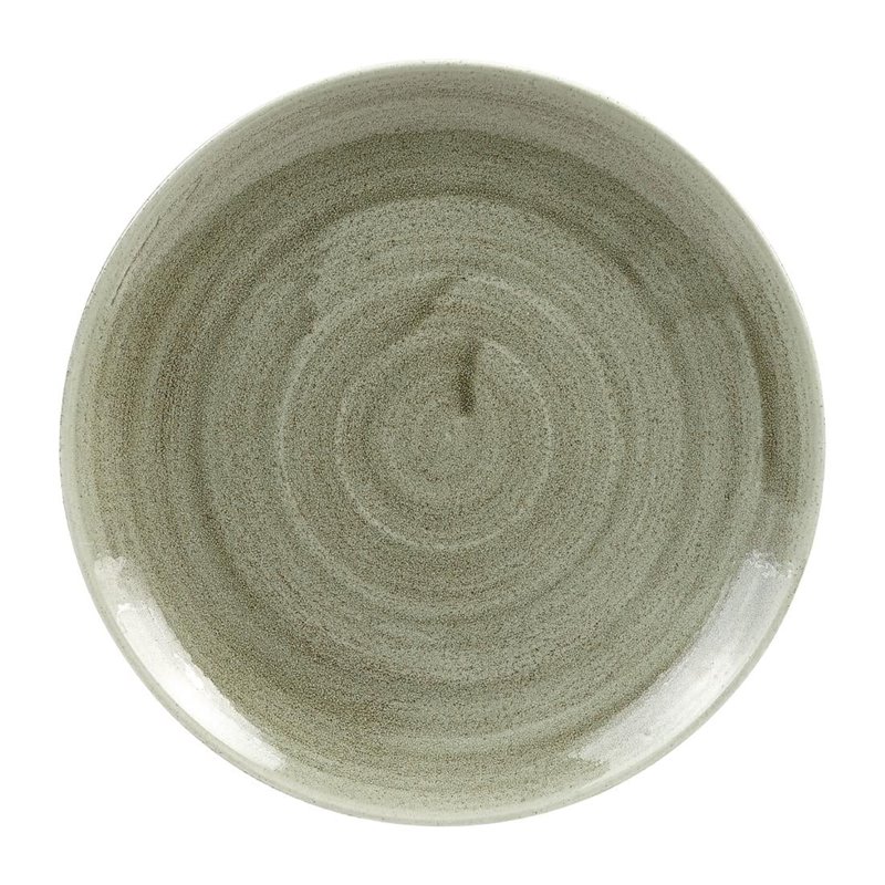 Assiettes rondes Churchill Stonecast Patina Antique Green 217mm (Lot de 12) - Gastronoble - HC808