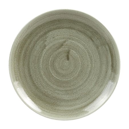 Assiettes rondes Churchill Stonecast Patina Antique Green 217mm (Lot de 12) - Gastronoble - HC808