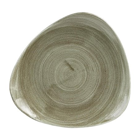 Assiettes triangulaires Churchill Stonecast Patina Antique Green 229mm (Lot de 12) - Gastronoble - HC813