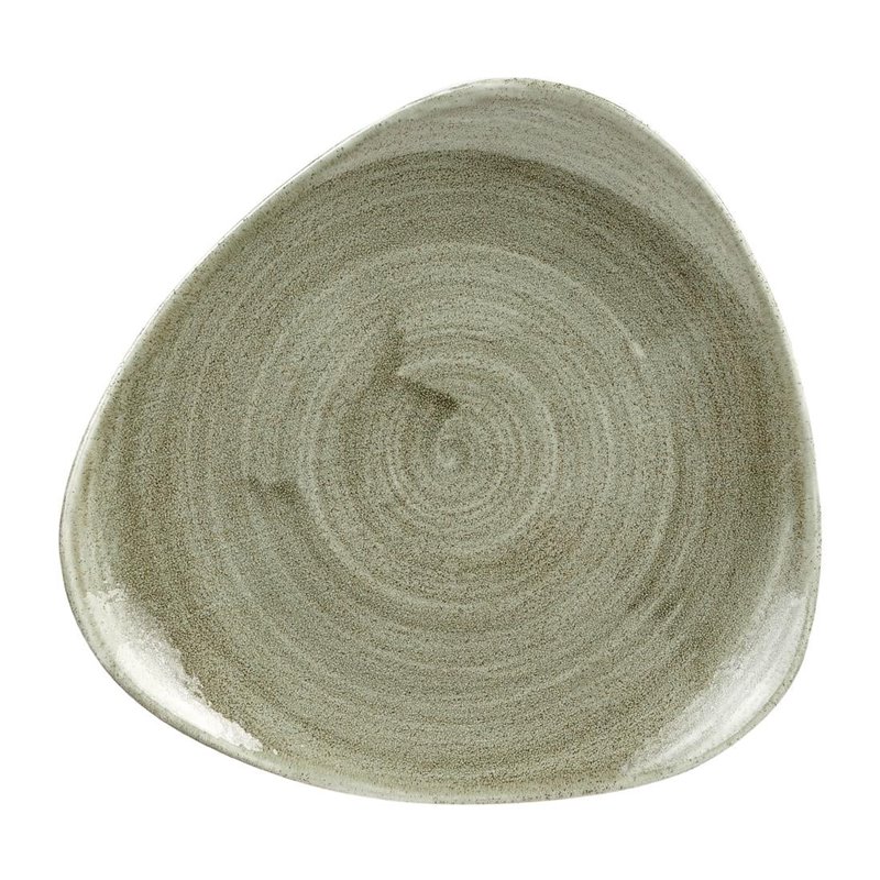 Assiettes triangulaires Churchill Stonecast Patina Antique Green 192mm (Lot de 12) - Gastronoble - HC814