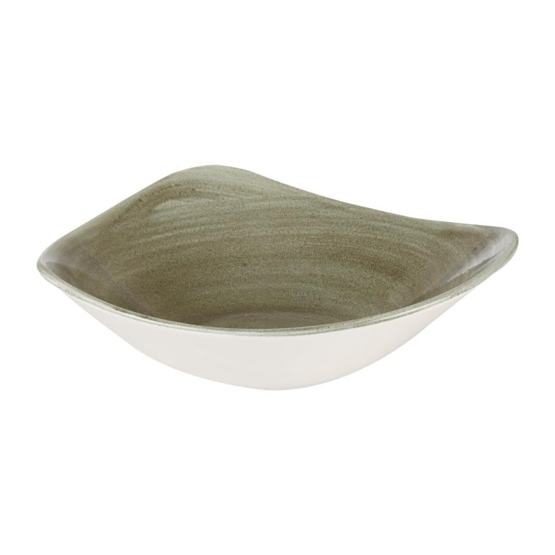 Bols triangulaires Churchill Stonecast Patina Antique Green 235mm (Lot de 12) - Gastronoble - HC815