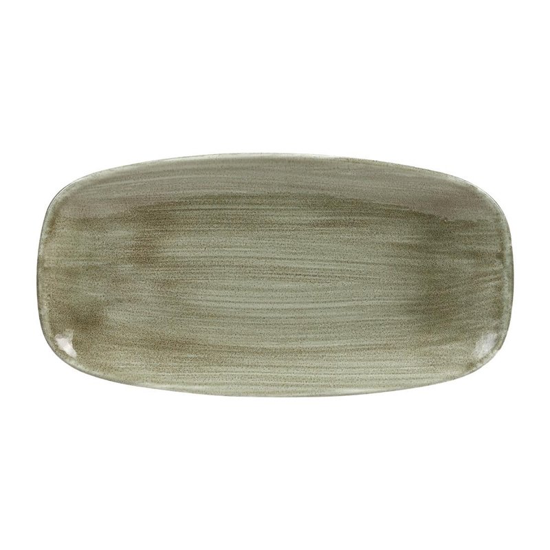 Assiettes oblongues Churchill Stonecast Patina Antique Green 298mm (Lot de 12) - Gastronoble - HC817