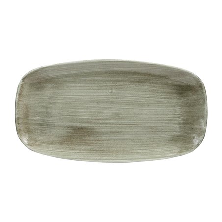 Assiettes oblongues Churchill Stonecast Patina Antique Green 355mm (Lot de 6) - Gastronoble - HC818