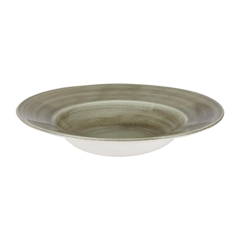Bols bord large Churchill Stonecast Patina Antique Wide Green 280mm (Lot de 12) - Gastronoble - HC819