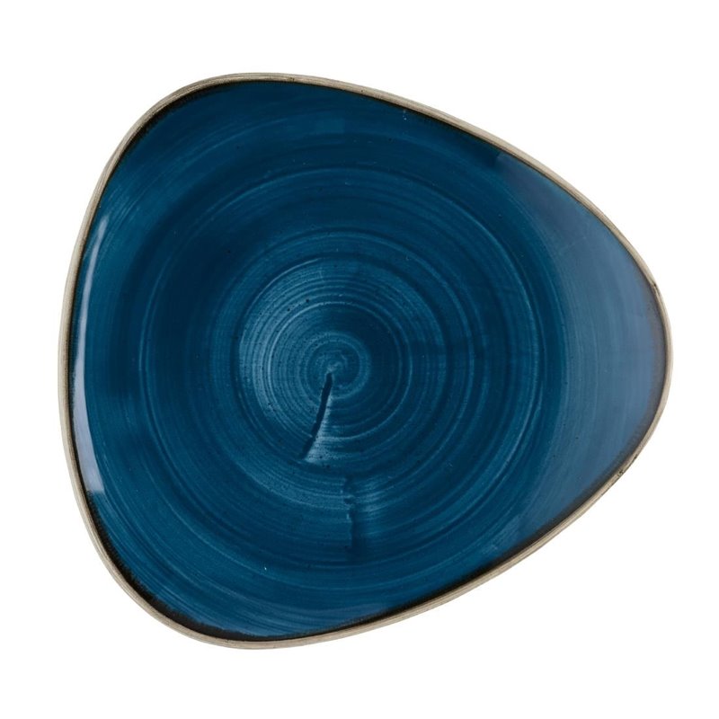 Assiettes triangulaires Churchill Stonecast Java Blue Lotus 228mm (Lot de 12) - Gastronoble - HR388