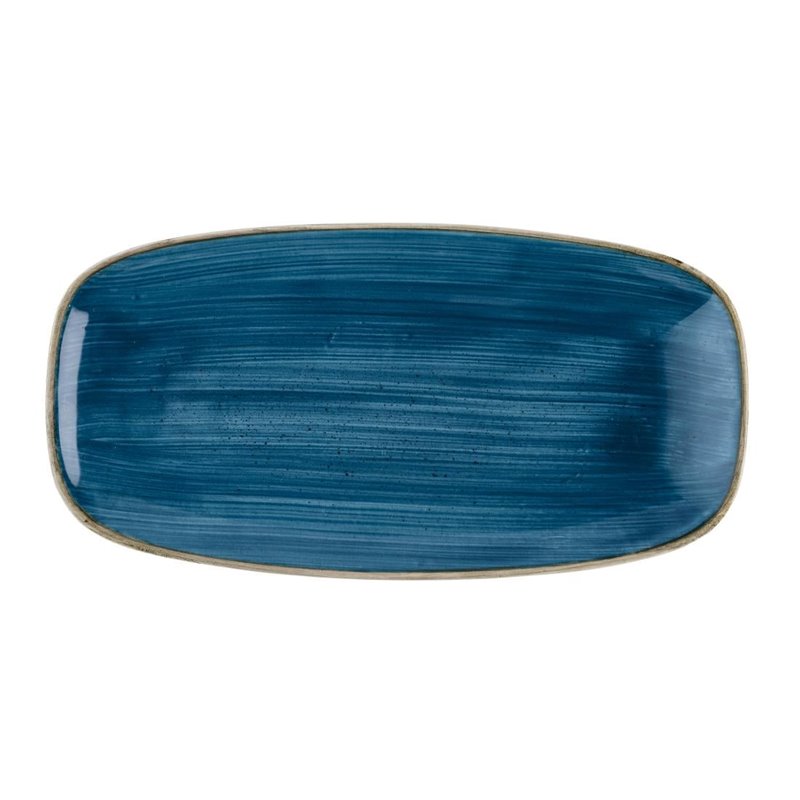 Assiettes oblongues Churchill Stonecast Java Blue 288 x 152mm (Lot de 12) - Gastronoble - HR392