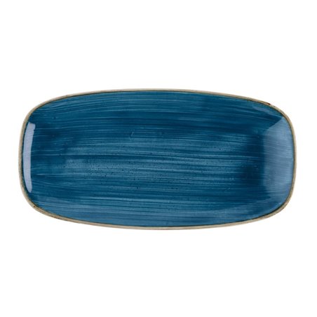 Assiettes oblongues Churchill Stonecast Java Blue 288 x 152mm (Lot de 12) - Gastronoble - HR392