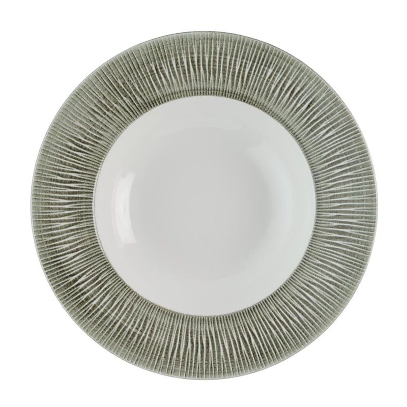 Assiettes &agrave;bord large Churchill Bamboo Ceramic Spinwash Alpine 280mm (Lot de 12) - Gastronoble - HR433