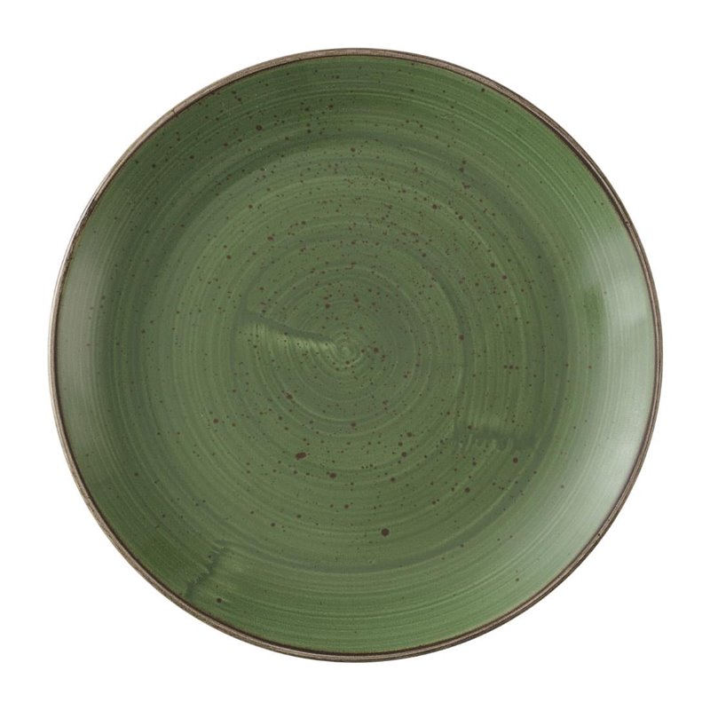 Assiettes avec rebord Churchill Stonecast Sage Green 254mm (Lot de 12) - Gastronoble - HX034