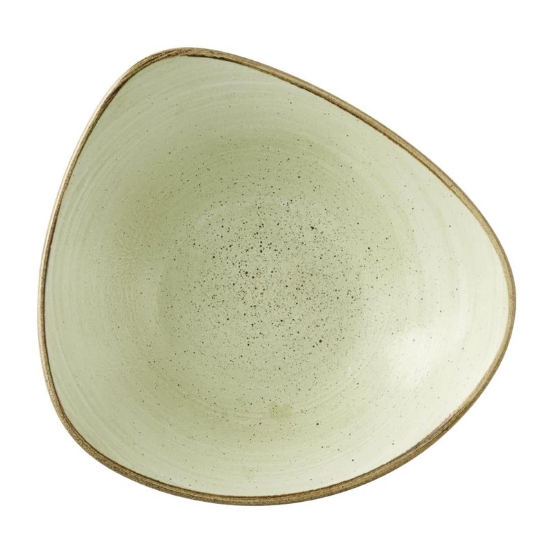 Bols triangulaires Churchill Stonecast Raw Green Lotus 177mm (Lot de 12) - Gastronoble - HX047