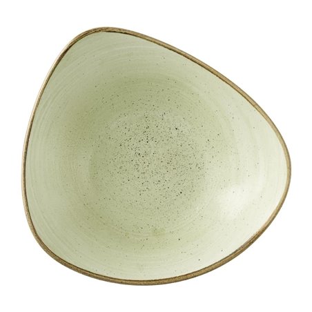Bols triangulaires Churchill Stonecast Raw Green Lotus 177mm (Lot de 12) - Gastronoble - HX047