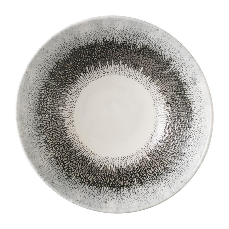 Assiettes creuses rondes Churchill Studio Prints Fusion Black 178mm (Lot de 6) - Gastronoble - HX135