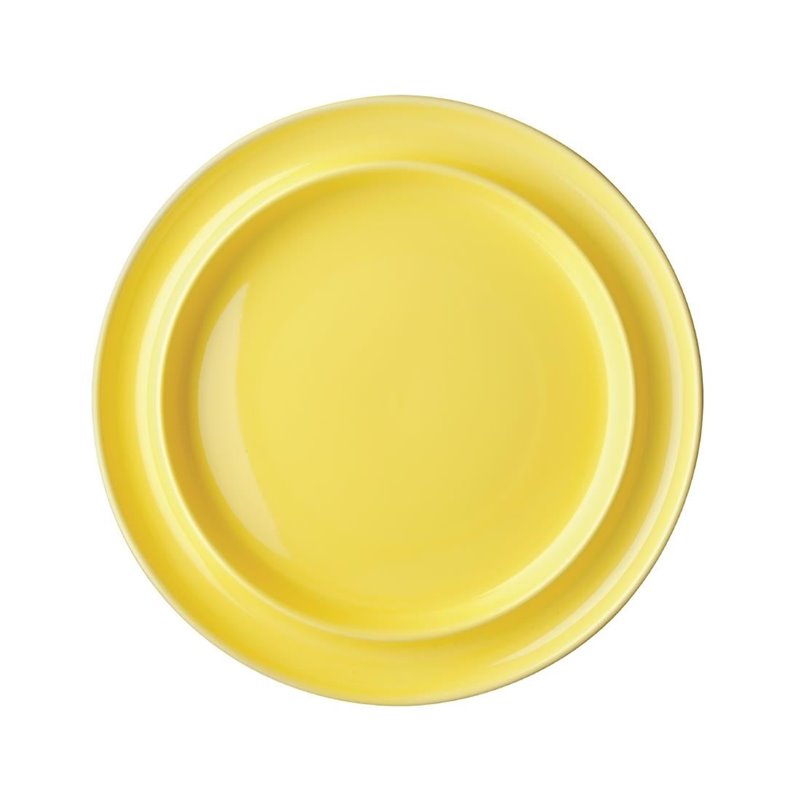 Assiettes Bord Sur&eacute;lev&eacute; Heritage Olympia Jaunes 253mm (Lot de 4) - Gastronoble - DW147