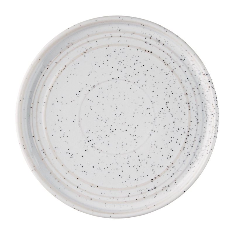 Assiettes Plates Rondes Olympia Cavolo Blanc Mouchet&eacute; 180mm (Lot de 6) - Gastronoble - FD902