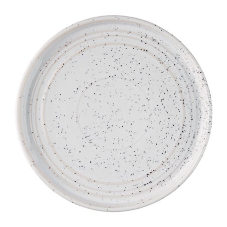 Assiettes Plates Rondes Olympia Cavolo Blanc Mouchet&eacute; 180mm (Lot de 6) - Gastronoble - FD902