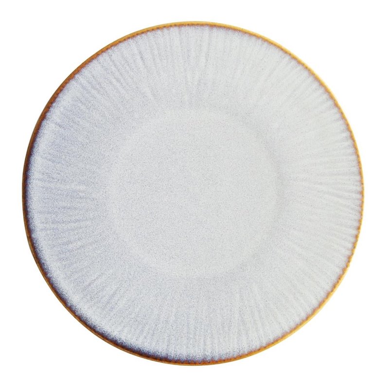 Assiettes Plates Olympia Drift En Relief Gris 220mm (Lot de 6) - Gastronoble - FU195