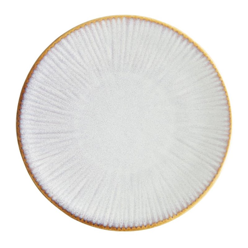 Assiettes Plates Olympia Drift En Relief Gris 180mm (Lot de 6) - Gastronoble - FU196