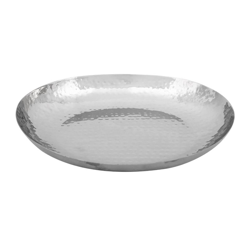 Plat ovale en acier inoxydable martel&eacute; Olympia 280x230mm - Gastronoble - FU283