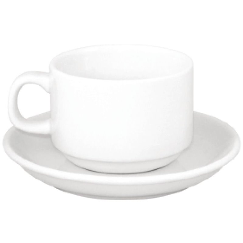 OFFRE SP&Eacute;CIALE Ensemble de tasses &agrave; th&eacute; et de soucoupes empilables Olympia Athena (lot de 24) - Gastronoble - S376