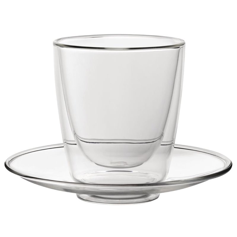 Verres &agrave; cappuccino double paroi et soucoupes Utopia 220 ml (lot de 6) - Gastronoble - CP884