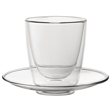 Verres &agrave; cappuccino double paroi et soucoupes Utopia 220 ml (lot de 6) - Gastronoble - CP884