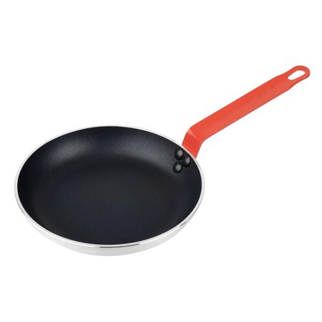 Po&ecirc;le en aluminium antiadh&eacute;sive Hygiplas Teflon Platinum Plus avec poign&eacute;e rouge 24cm - Gastronoble - HT965