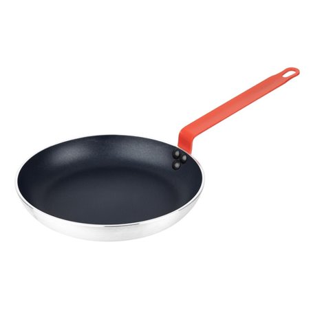 Po&ecirc;le aluminium antiadh&eacute;sive Teflon Platinum Plus Hygiplas avec manche rouge 280mm - Gastronoble - HT966