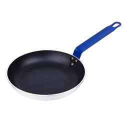 Po&ecirc;le en aluminium antiadh&eacute;sive Hygiplas Teflon Platinum Plus avec poign&eacute;e bleue 24cm - Gastronoble - HT971