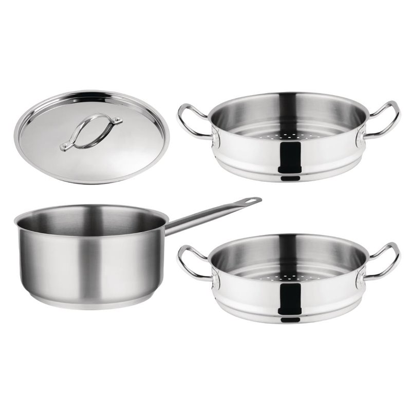 Ensemble 1 casserole et 2 paniers vapeur Vogue Cook Like A Pro - Gastronoble - SA616