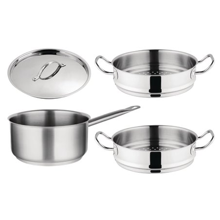 Ensemble 1 casserole et 2 paniers vapeur Vogue Cook Like A Pro - Gastronoble - SA616