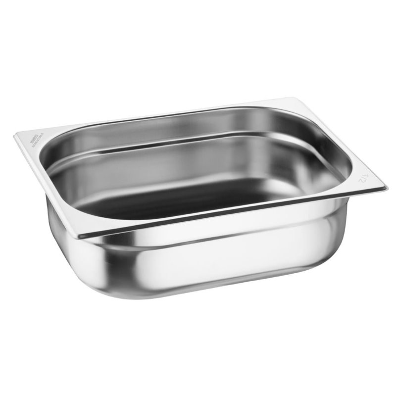Bacs GN&nbsp;1/2 en inox Nisbets Essentials 100&nbsp;mm (lot de 3) - Gastronoble - JB372