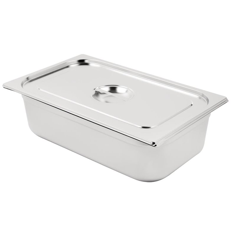 Bac GN 1/1 en inox avec couvercle Vogue - Gastronoble - SA248