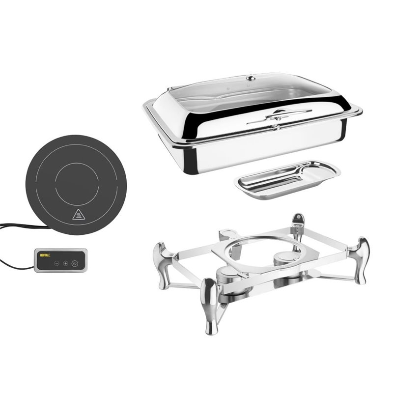 Ensemble chafing dish induction Olympia GN 1/1 avec support - Gastronoble - SA648