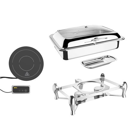 Ensemble chafing dish induction Olympia GN 1/1 avec support - Gastronoble - SA648