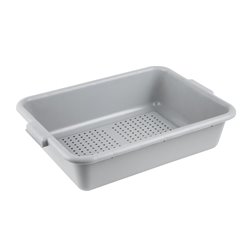 Bac alimentaire perfor&eacute; en plastique EDLP Vogue gris - Gastronoble - DN583