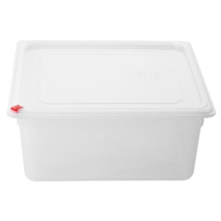 Bacs PP Hygiplas Click GN 2/3 avec couvercles et 7 clips de couleur 150mm 12L (lot de 4) - Gastronoble - HZ351