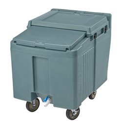 Chariot &agrave; glace Cambro ICS125L avec couvercle coulissant bleu ardoise - Gastronoble - FU690