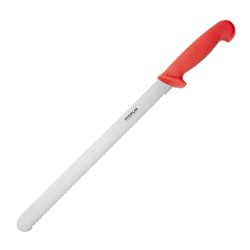 Couteau &agrave; g&eacute;noise dentel&eacute; Hygiplas rouge 30,5cm - Gastronoble - FX117