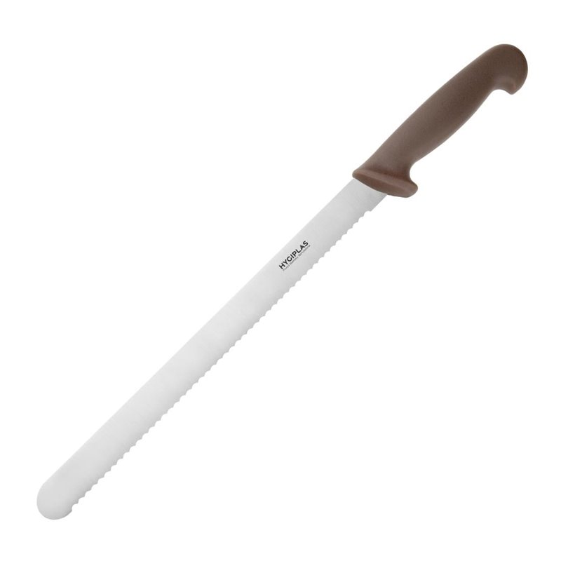 Couteau &agrave; g&eacute;noise dentel&eacute; Hygiplas marron 30,5cm - Gastronoble - FX118