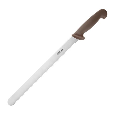 Couteau &agrave; g&eacute;noise dentel&eacute; Hygiplas marron 30,5cm - Gastronoble - FX118