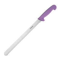 Couteau &agrave; g&eacute;noise dentel&eacute; Hygiplas violet 30,5cm - Gastronoble - FX119