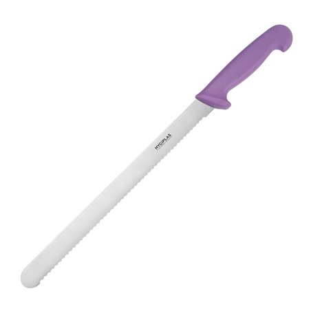 Couteau &agrave; g&eacute;noise dentel&eacute; Hygiplas violet 30,5cm - Gastronoble - FX119